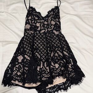 Express Black Lace Romper